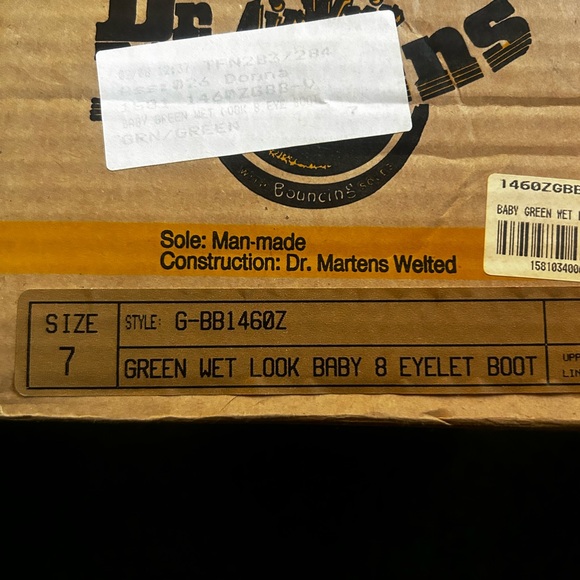 Vintage Dr. Martens Green Wet Look Boots - Picture 7 of 8